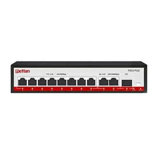 سوئیچ 8 پورت POE با 2 پورت آپلینک نت لن F803-PGS